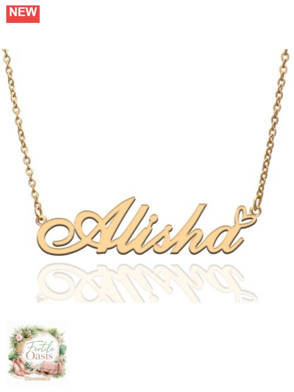 Custom Name Necklace Stainless Steel Personalized Pendant Gift Women Adjustable